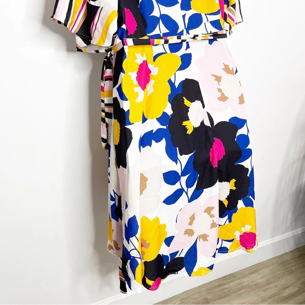 Eloquii Floral Wrap Dress Duster Plus Size 22 - Picture 5 of 13